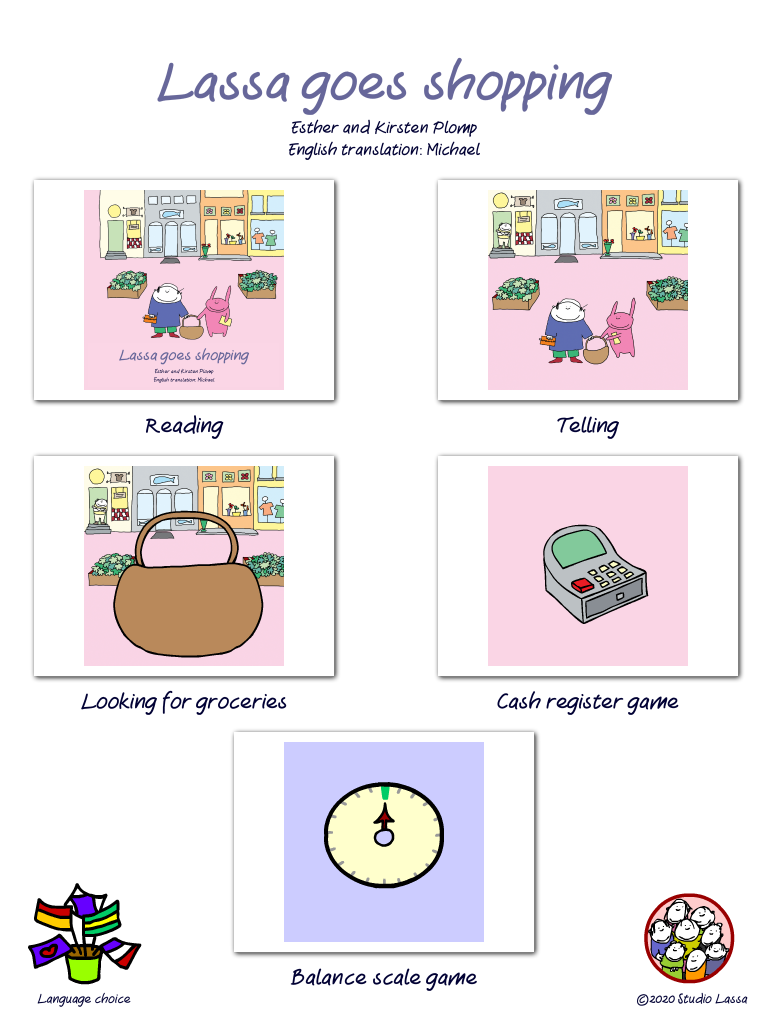 Lassa goes shopping app. Reading, story telling and playing