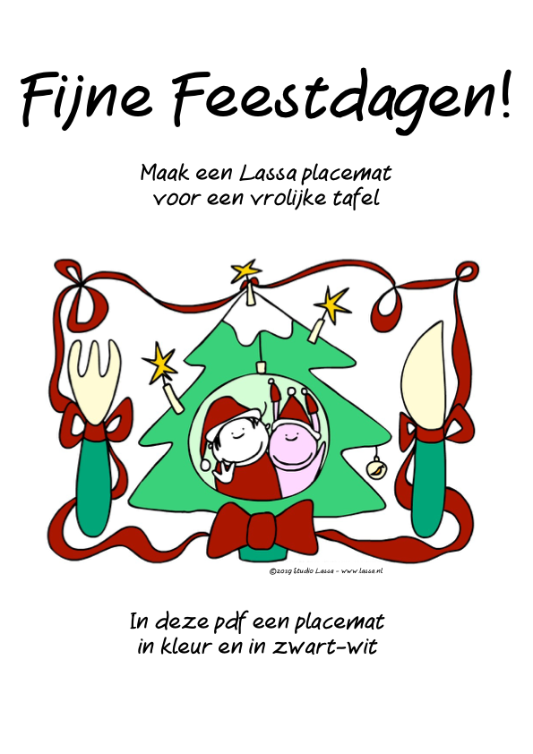 Maak feestelijke placemats voor een versierde tafel.